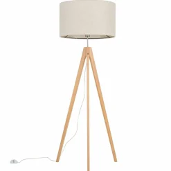 Sklep Kaja Lampa stojąca na drewnianym trójnogu TK 5415 z serii TREVISO NATURE* Lampy Podłogowe Z Abażurem