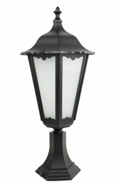 Sklep Kaja Lampa stojąca, niska, czarna z szybkami K 4011/1/BD z serii RETRO MAXI | Kaja Oś* Lampy Ogrodowe Stojące