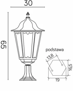 Sklep Kaja Lampa stojąca, niska, czarna z szybkami K 4011/1/BD z serii RETRO MAXI | Kaja Oś* Lampy Ogrodowe Stojące