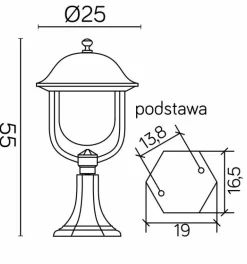 Sklep Kaja Lampa stojąca ogrodowa w czarnym kolorze K 4011/1/O z serii PRINCE | Kaja Oświet* Lampy Ogrodowe Stojące