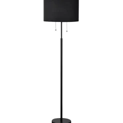 Sklep Kaja Lampa stojąca włączana sznureczkami LP-0304/2F BK FOGO | Kaja* Lampy Podłogowe Z Abażurem|Tradycyjne Lampy Podłogowe