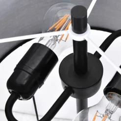Sklep Kaja Lampa stojąca włączana sznureczkami LP-0304/2F BK FOGO | Kaja* Lampy Podłogowe Z Abażurem|Tradycyjne Lampy Podłogowe