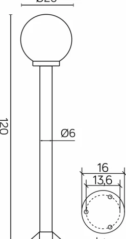 Sklep Kaja Lampa stojąca, wys. 120 cm, klosz fi200 K 5002/2/K 200 z serii KULE | Kaja Oświe* Lampy Ogrodowe Stojące