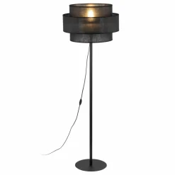 Sklep Kaja Lampa stojąca z podwójnym abażurem TK 5896 CALISTO BLACK | Kaja* Lampy Podłogowe Z Abażurem|Tradycyjne Lampy Podłogowe