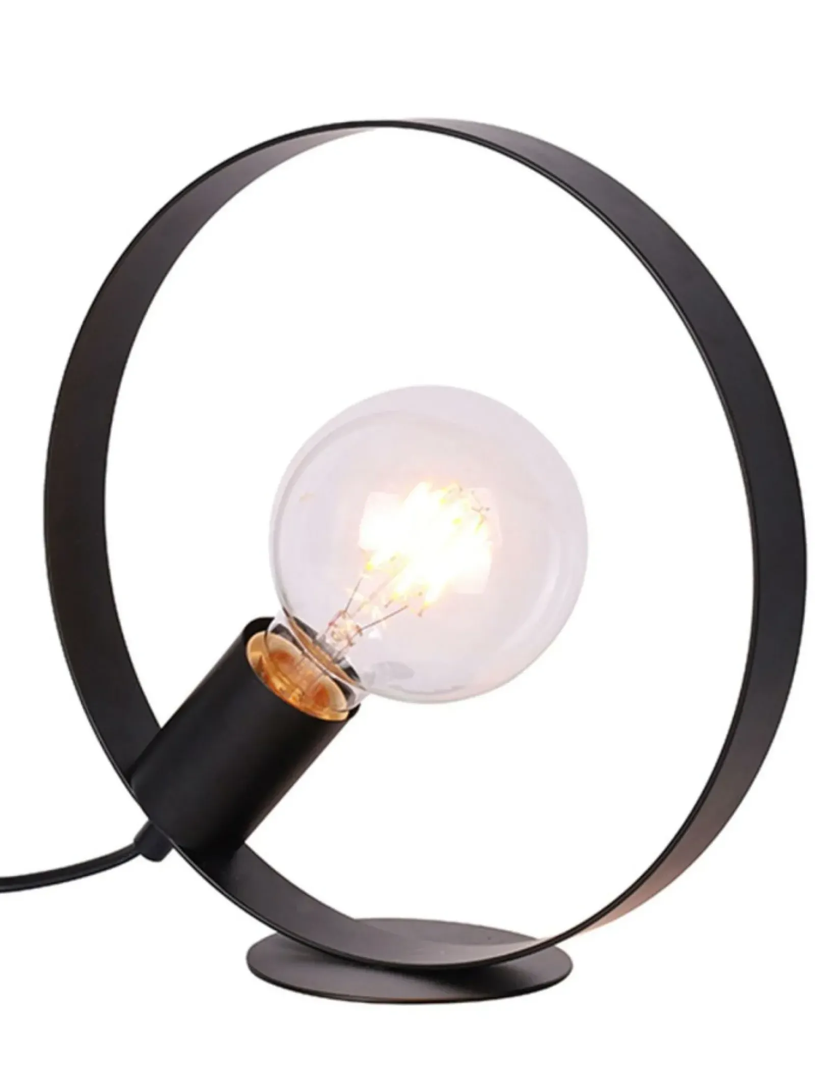 Sklep Kaja Lampa stołowa czarna okrągła E27 LEDEA 50501202 NEXO | Kaja* Nowoczesne Lampki Stołowe