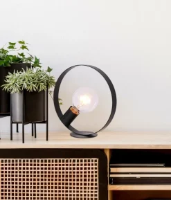 Sklep Kaja Lampa stołowa czarna okrągła E27 LEDEA 50501202 NEXO | Kaja* Nowoczesne Lampki Stołowe