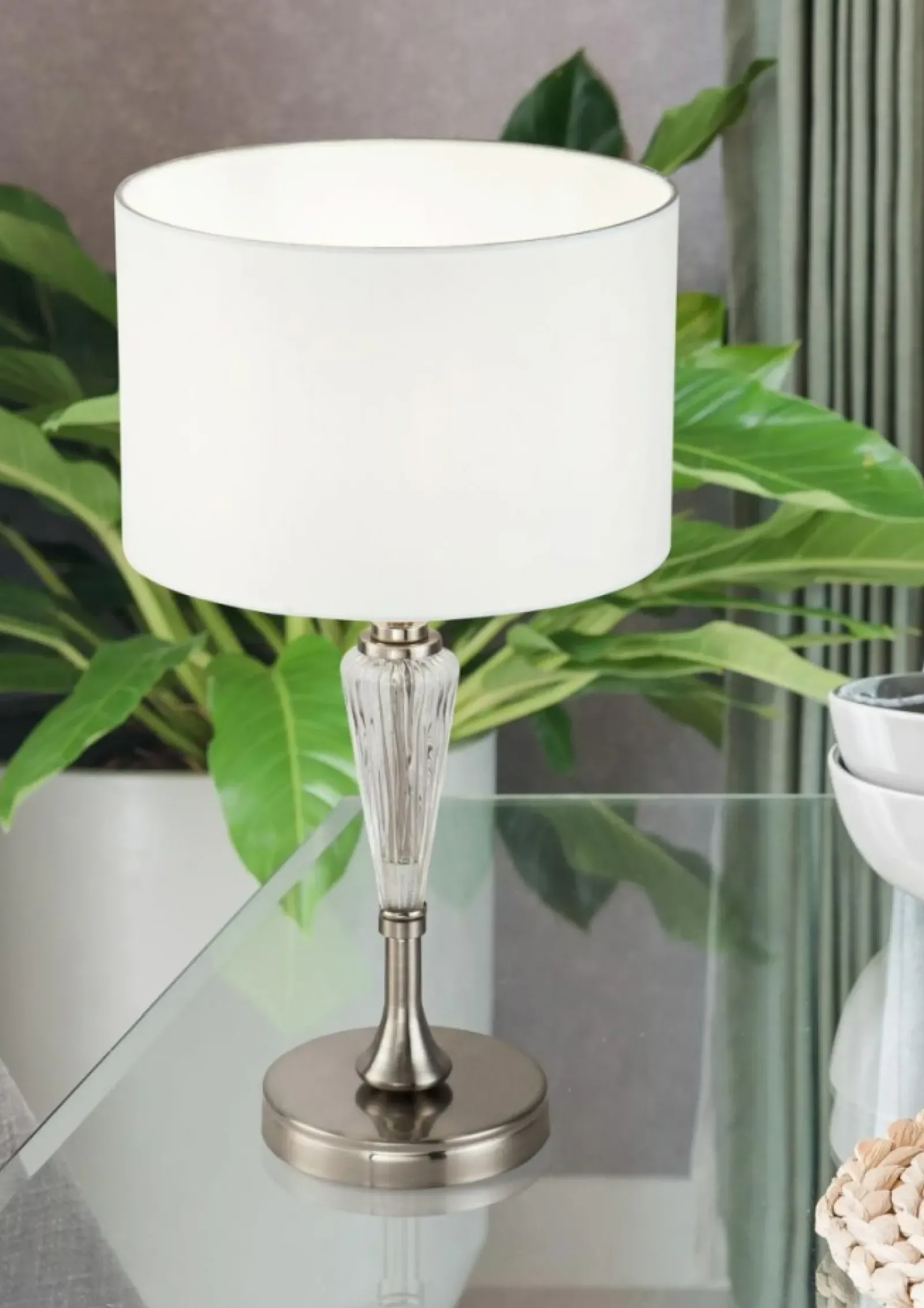 Sklep Kaja Lampa stołowa na szklanej nodze MOD014TL-01N ALICANTE | Kaja* Tradycyjne Lampki Stołowe