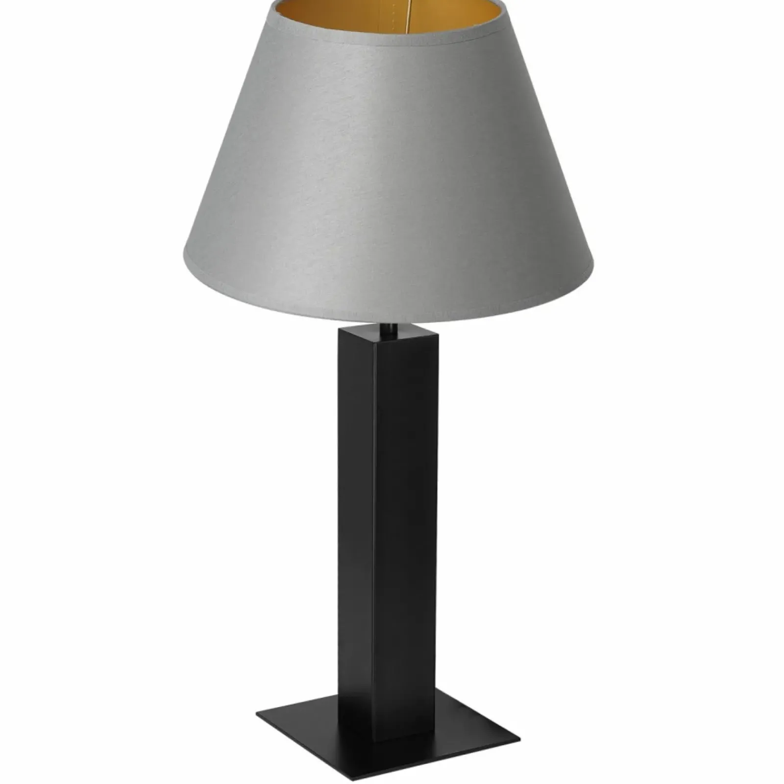 Sklep Kaja Lampa stołowa, szaro-złoty stożkowy abażur LX 3613 z serii TABLE LAMPS* Lampki Stołowe Z Abażurem|Tradycyjne Lampki Stołowe