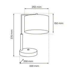 Sklep Kaja Lampa stołowa z abażurem złoto-czarnym MLP7299 z serii SENSO | Kaja Oświetlenie* Lampki Stołowe Z Abażurem|Tradycyjne Lampki Stołowe