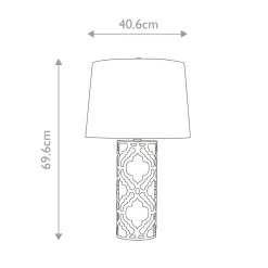 Sklep Kaja Lampa stołowa z białym abażurem GN-ARABELLA-TL-G z serii ARABELLA* Lampki Stołowe Z Abażurem|Tradycyjne Lampki Stołowe