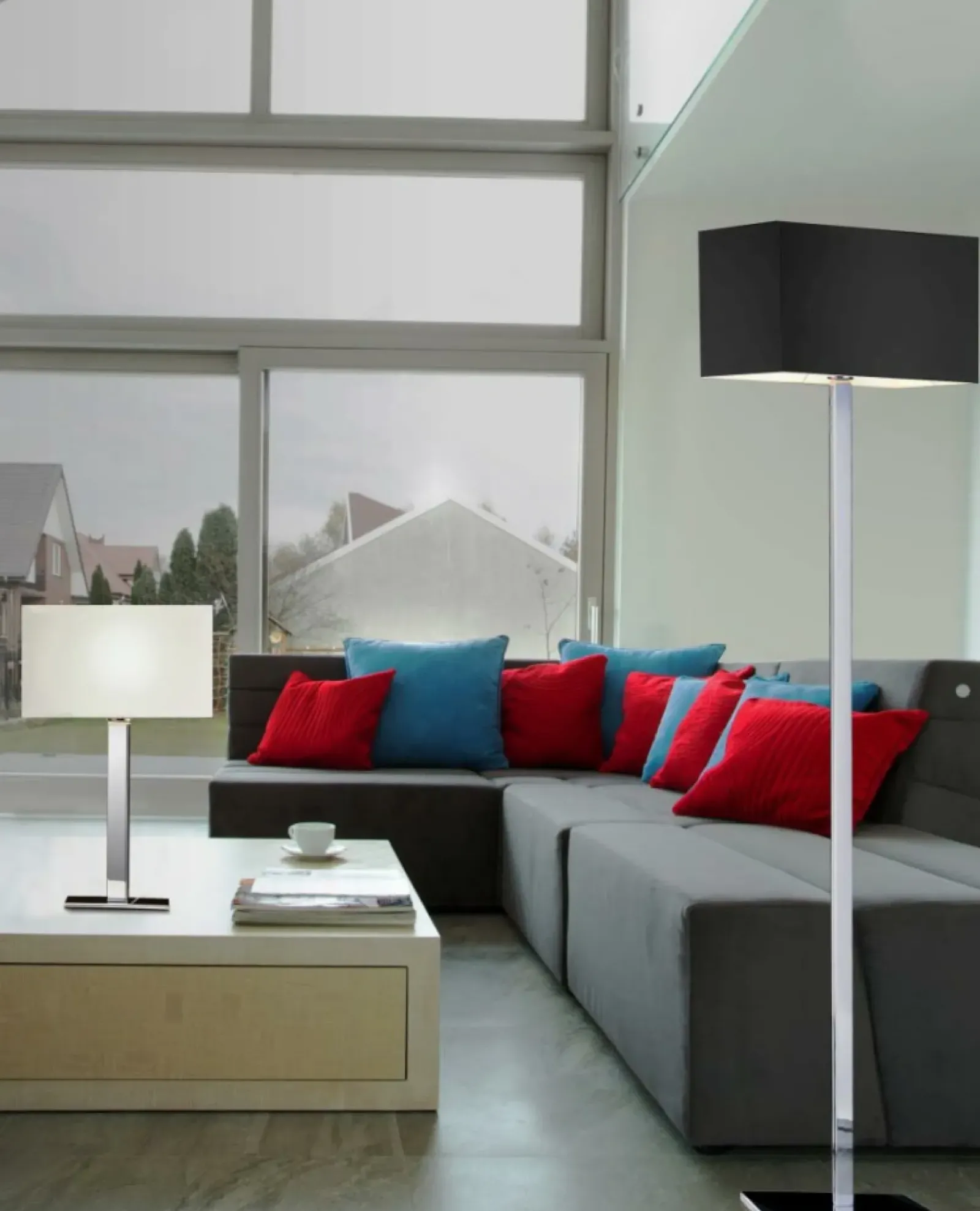 Sklep Kaja Lampa stołowa z geometrycznym abażurem AZ1527 MARTENS WHITE | Kaja* Tradycyjne Lampki Stołowe