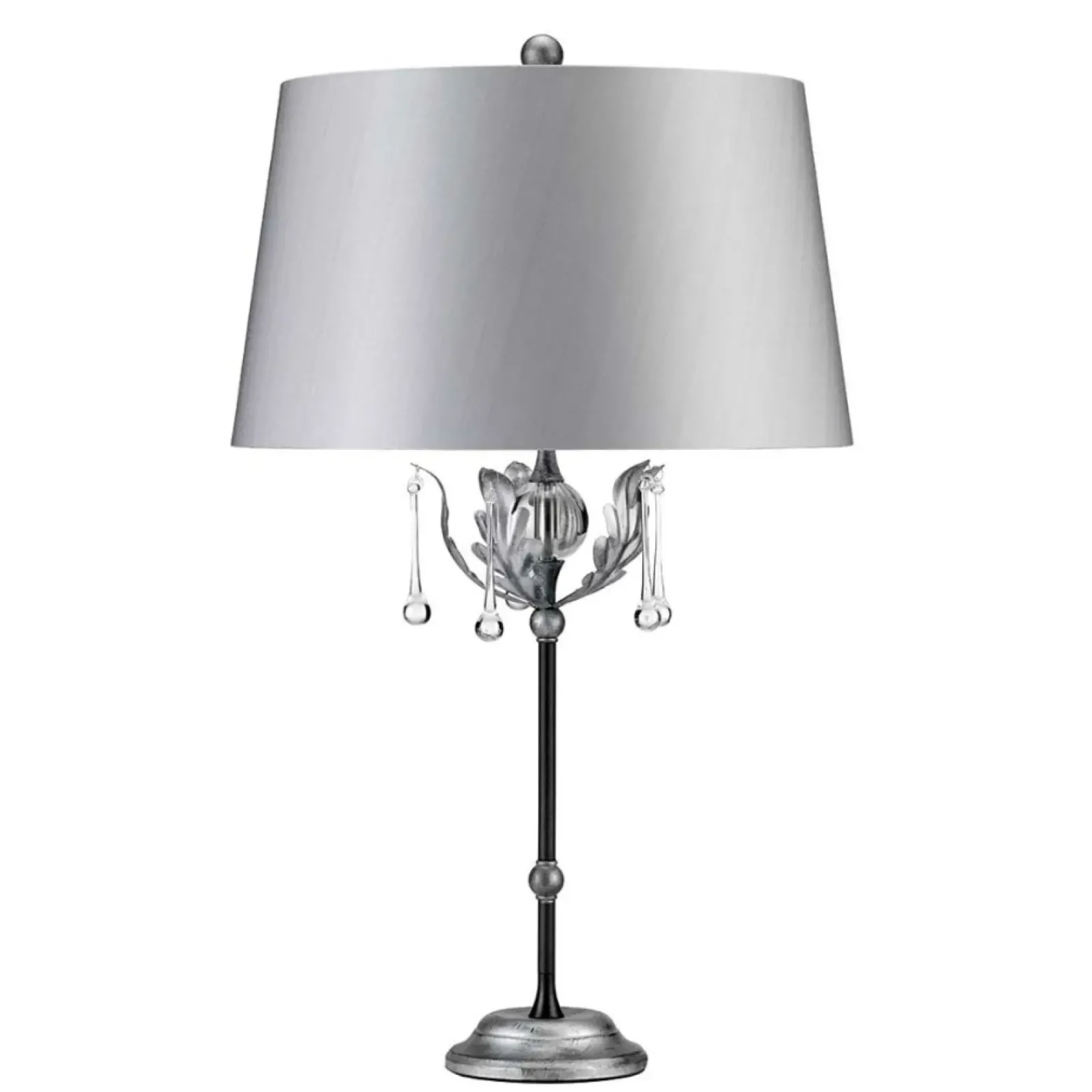 Sklep Kaja Lampa stołowa z kryształkami AML-TL-BLK-SIL z serii AMARILLI* Lampki Stołowe Z Abażurem|Tradycyjne Lampki Stołowe