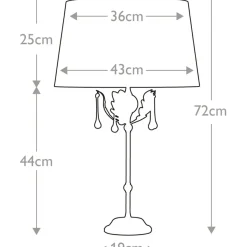 Sklep Kaja Lampa stołowa z kryształkami AML-TL-BLK-SIL z serii AMARILLI* Lampki Stołowe Z Abażurem|Tradycyjne Lampki Stołowe