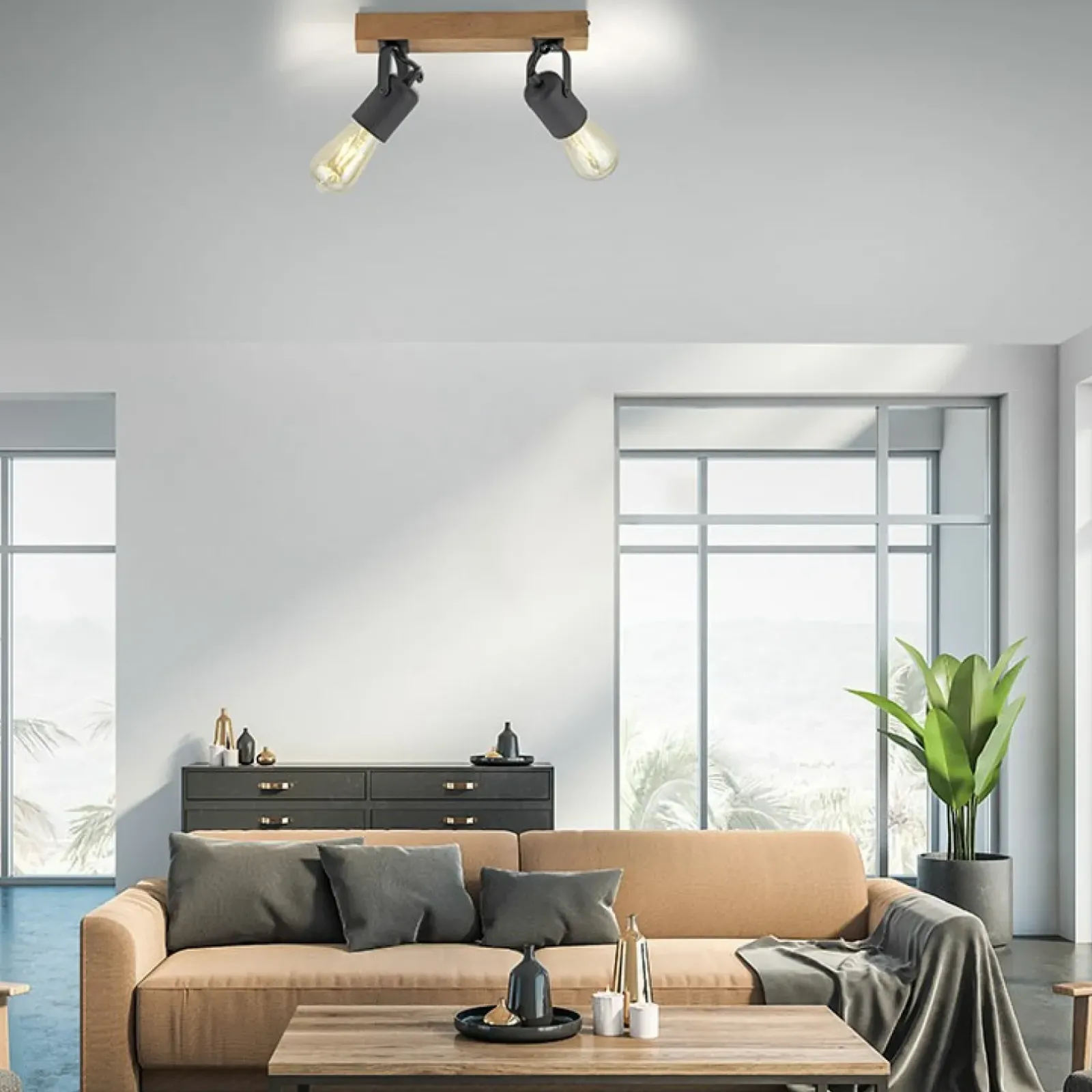 Sklep Kaja Lampa sufitowa - podwójny reflektor 15632-18 z serii CANOP | Kaja czarny Cheap