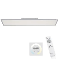 Sklep Kaja Lampa sufitowa - prostokąt z pilotem 14757-21 z serii FLAT | Kaja srebrny Shop