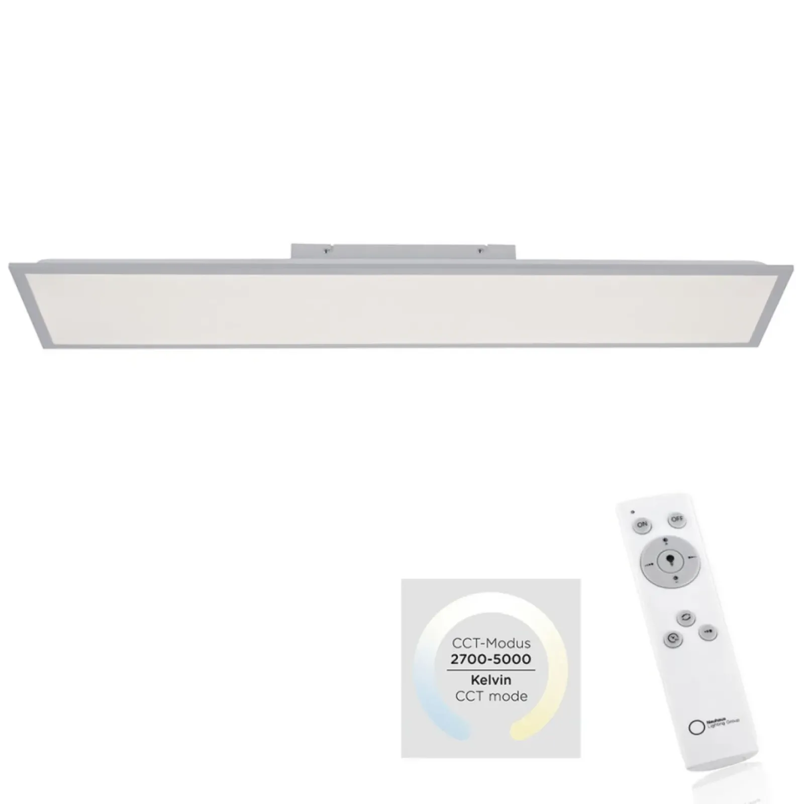 Sklep Kaja Lampa sufitowa - prostokąt z pilotem 14757-21 z serii FLAT | Kaja srebrny Shop