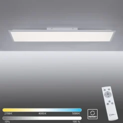 Sklep Kaja Lampa sufitowa - prostokąt z pilotem 14757-21 z serii FLAT | Kaja srebrny Shop