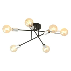Sklep Kaja Lampa sufitowa - skrzyżowane pręty z żarówkami 1174/6B z serii VEKEN Fashion