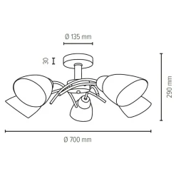 Sklep Kaja Lampa sufitowa 8152574 z serii VILETTA WOOD* Randole Tradycyjne