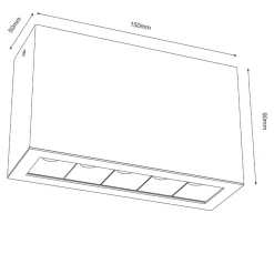 Sklep Kaja Lampa sufitowa, czarny prostokąt 9x15cm LED 3000K ANT 1037 A-GLARE* Lampy Led