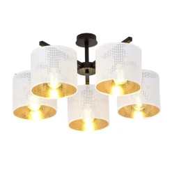Sklep Kaja Lampa sufitowa do eleganckiego salonu 1145/5 JORDAN | Kaja Oświetlenie* Żyrandole Z Abażurem