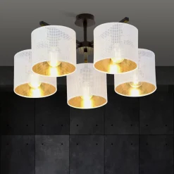 Sklep Kaja Lampa sufitowa do eleganckiego salonu 1145/5 JORDAN | Kaja Oświetlenie* Żyrandole Z Abażurem