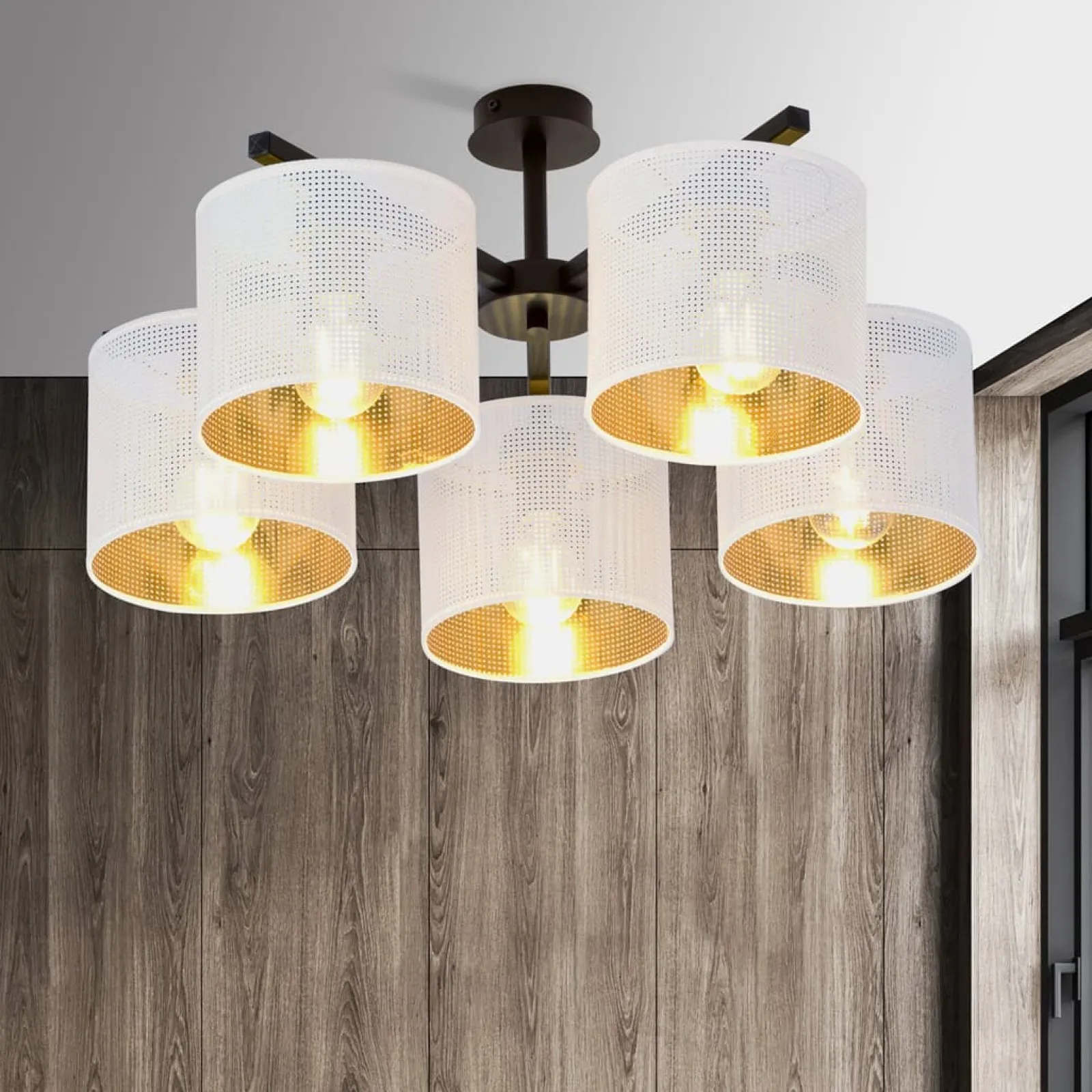 Sklep Kaja Lampa sufitowa do eleganckiego salonu 1145/5 JORDAN | Kaja Oświetlenie* Żyrandole Z Abażurem