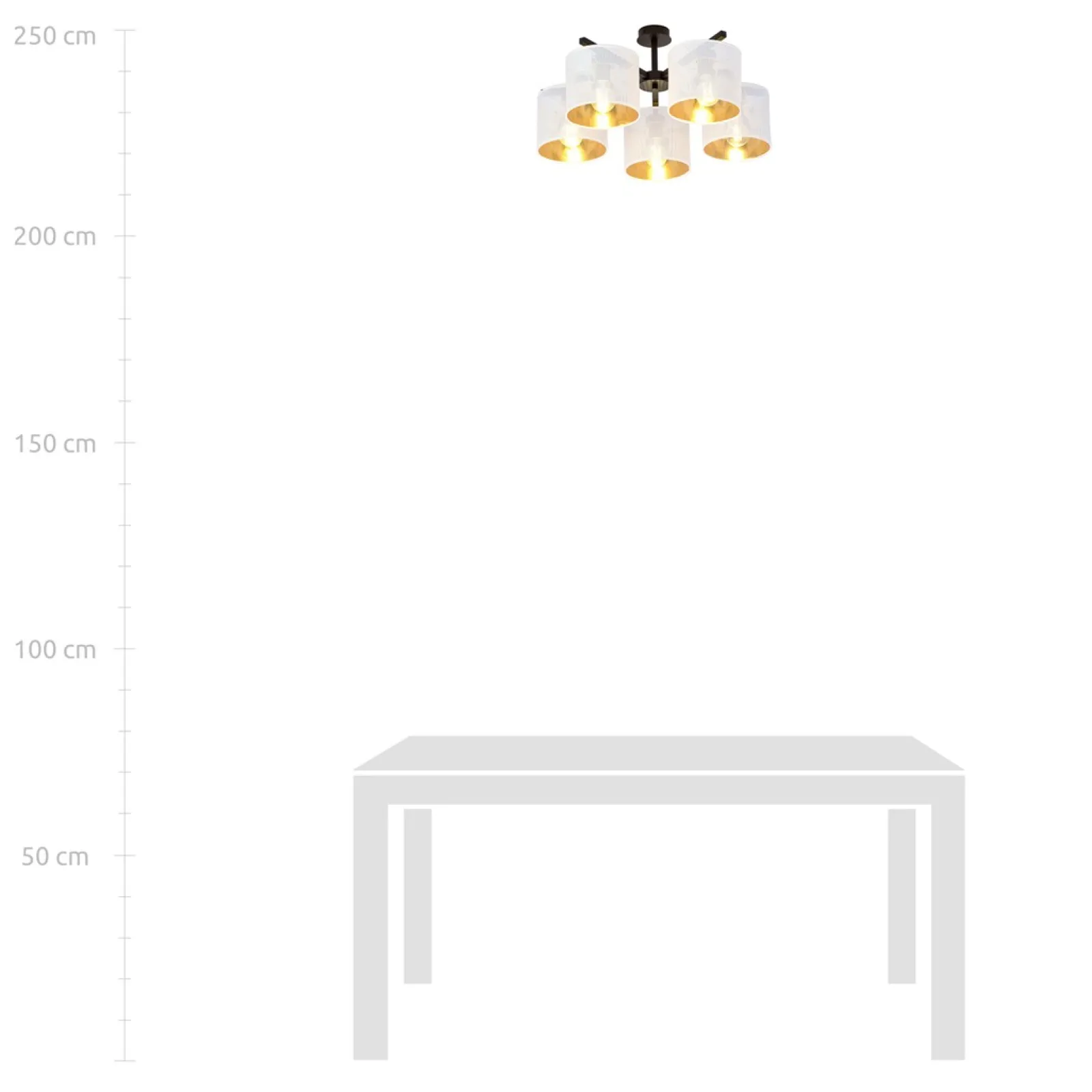 Sklep Kaja Lampa sufitowa do eleganckiego salonu 1145/5 JORDAN | Kaja Oświetlenie* Żyrandole Z Abażurem