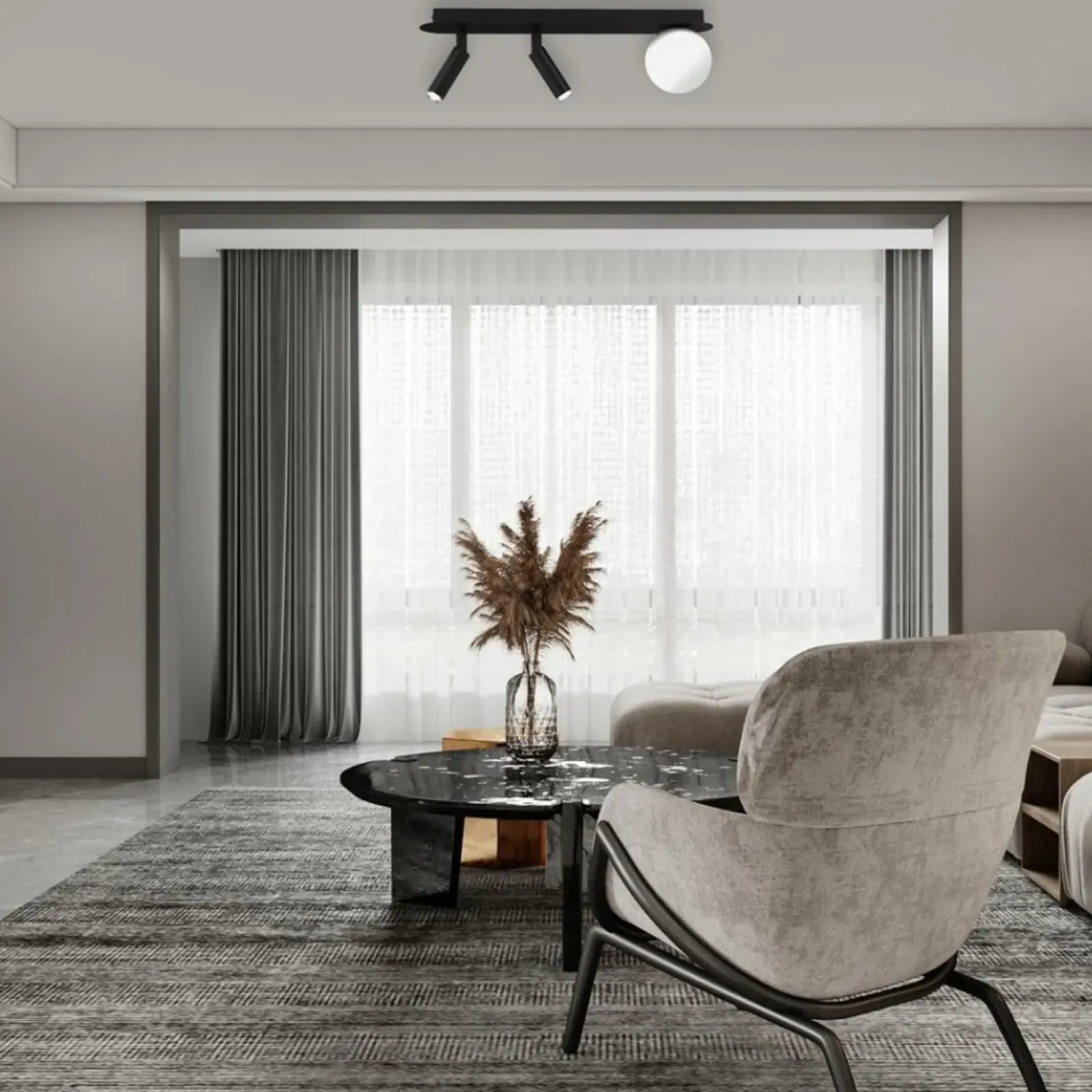 Sklep Kaja Lampa sufitowa, dwa reflektory i klosz MLP8405 z serii SIRIO | Kaja Oświetlenie Discount
