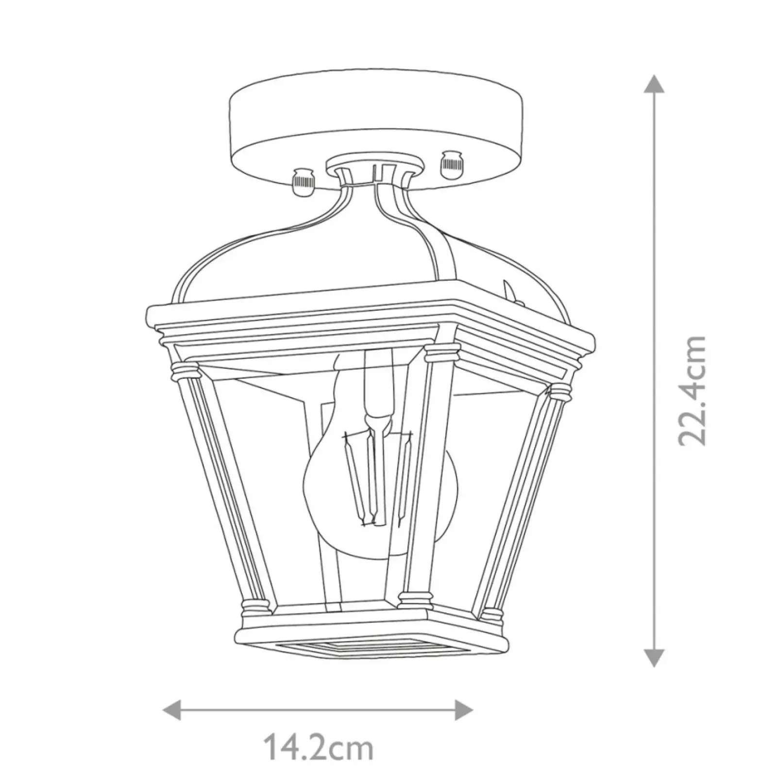 Sklep Kaja Lampa sufitowa, idealna do altany BAYVIEW-PORCH-BK z serii BAYVIEW* Plafony Zewnętrzne