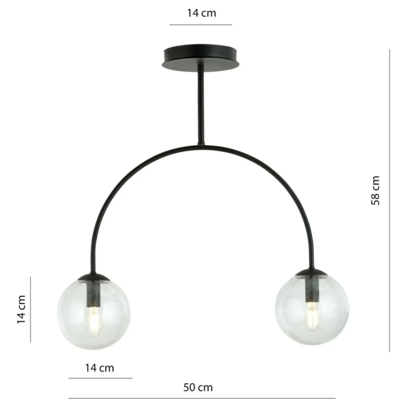 Sklep Kaja Lampa sufitowa, konstrukcja w kształcie półokręgu 1286/2 z serii ARCHI Store