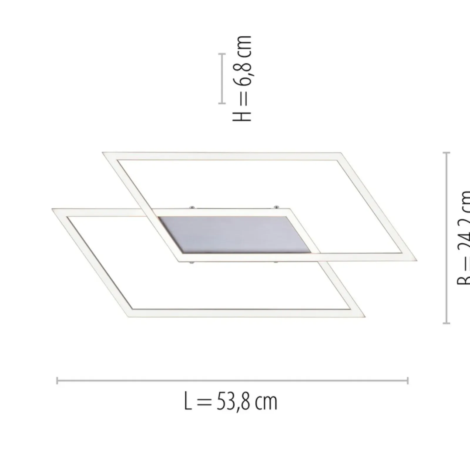Sklep Kaja Lampa sufitowa LED - dwa prostokąty 8192-55 z serii INIGO | Kaja szary Online