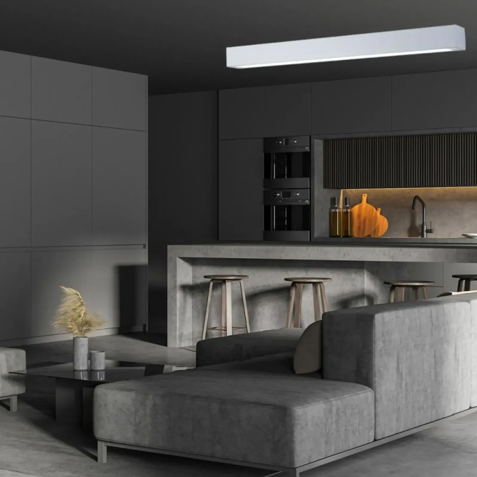 Sklep Kaja Lampa sufitowa listwa LED 120cm LP-7001/1C WH 120 36 CCT IBROS | Kaja* Lampy Led|Plafony Nowoczesne