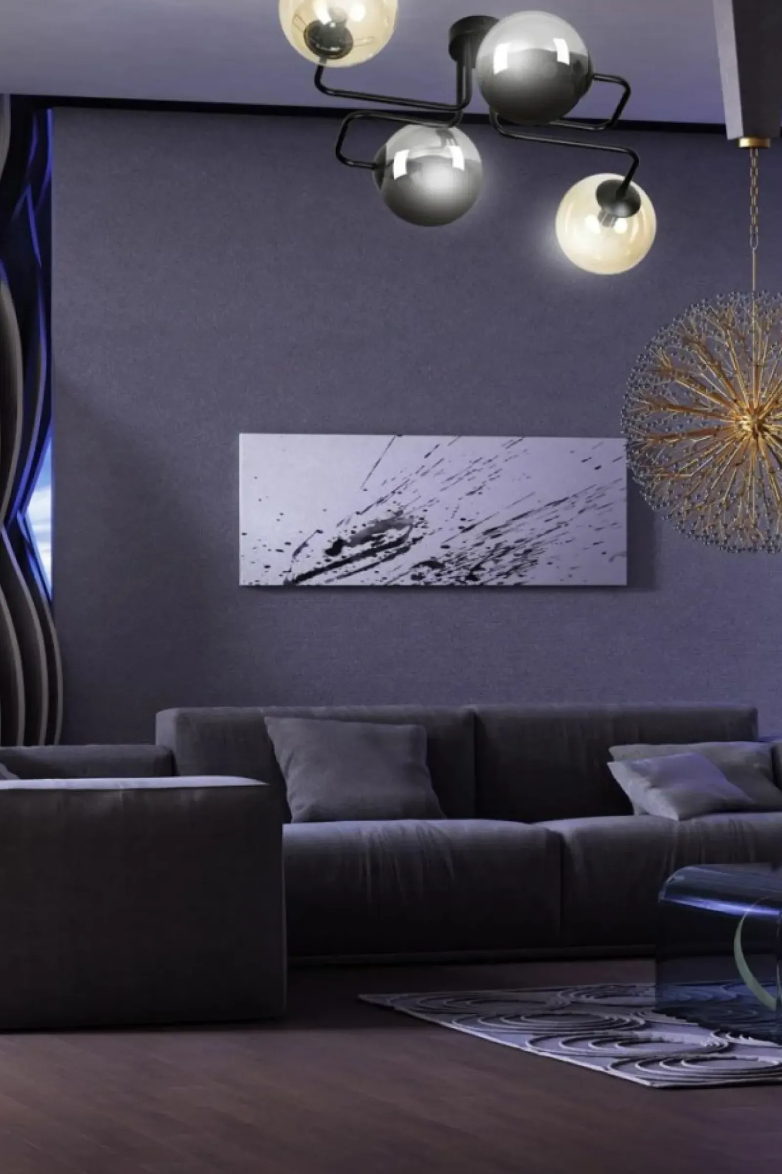 Sklep Kaja Lampa sufitowa miodowe i grafitowe klosze 843/4M2 | Kaja Oświetlenie Best