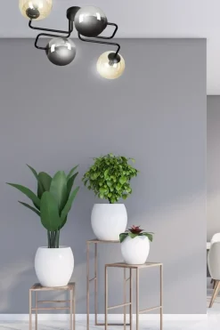 Sklep Kaja Lampa sufitowa miodowe i grafitowe klosze 843/4M2 | Kaja Oświetlenie Best