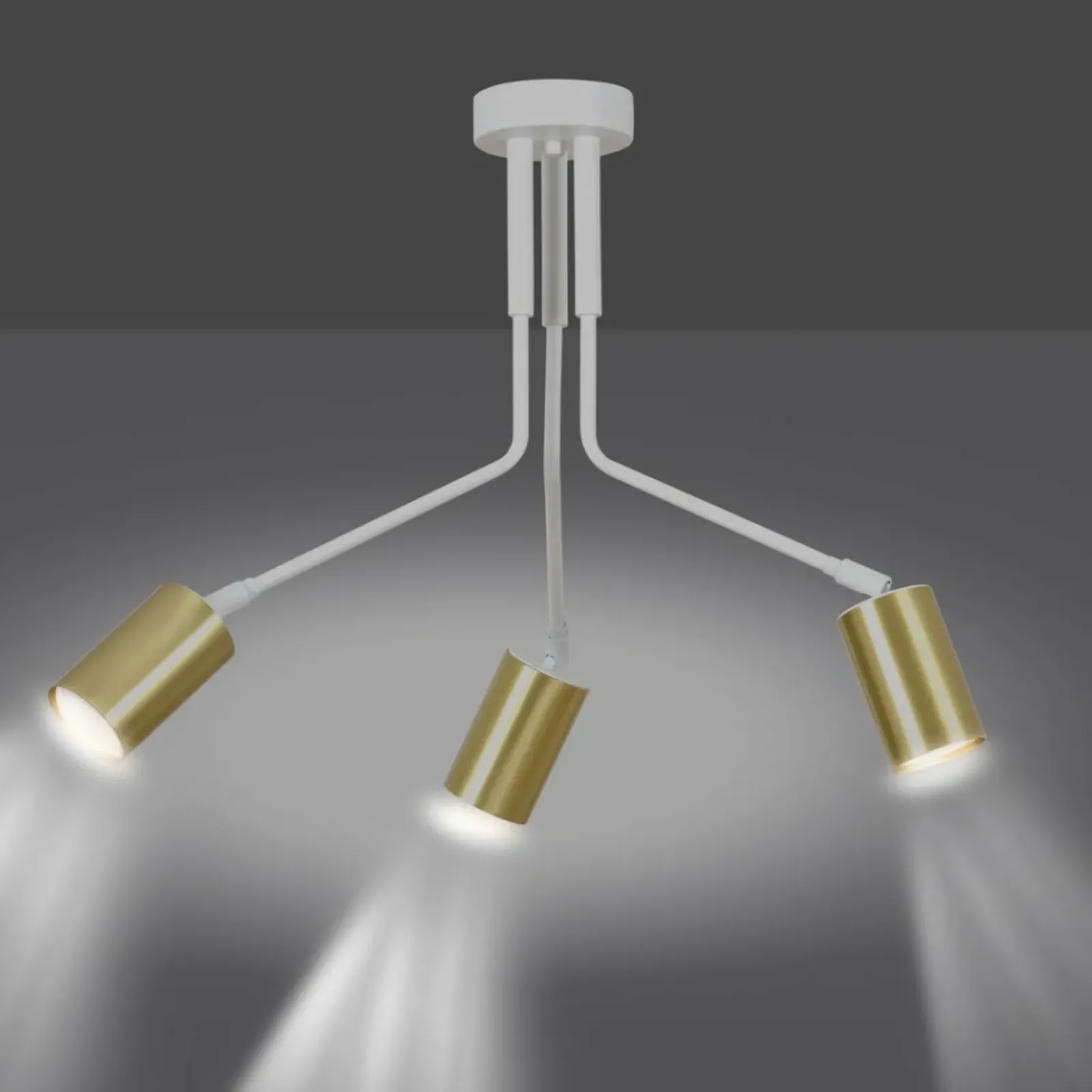 Sklep Kaja Lampa sufitowa na trzy żarówki w złotych tubach 656/3 | Kaja Discount