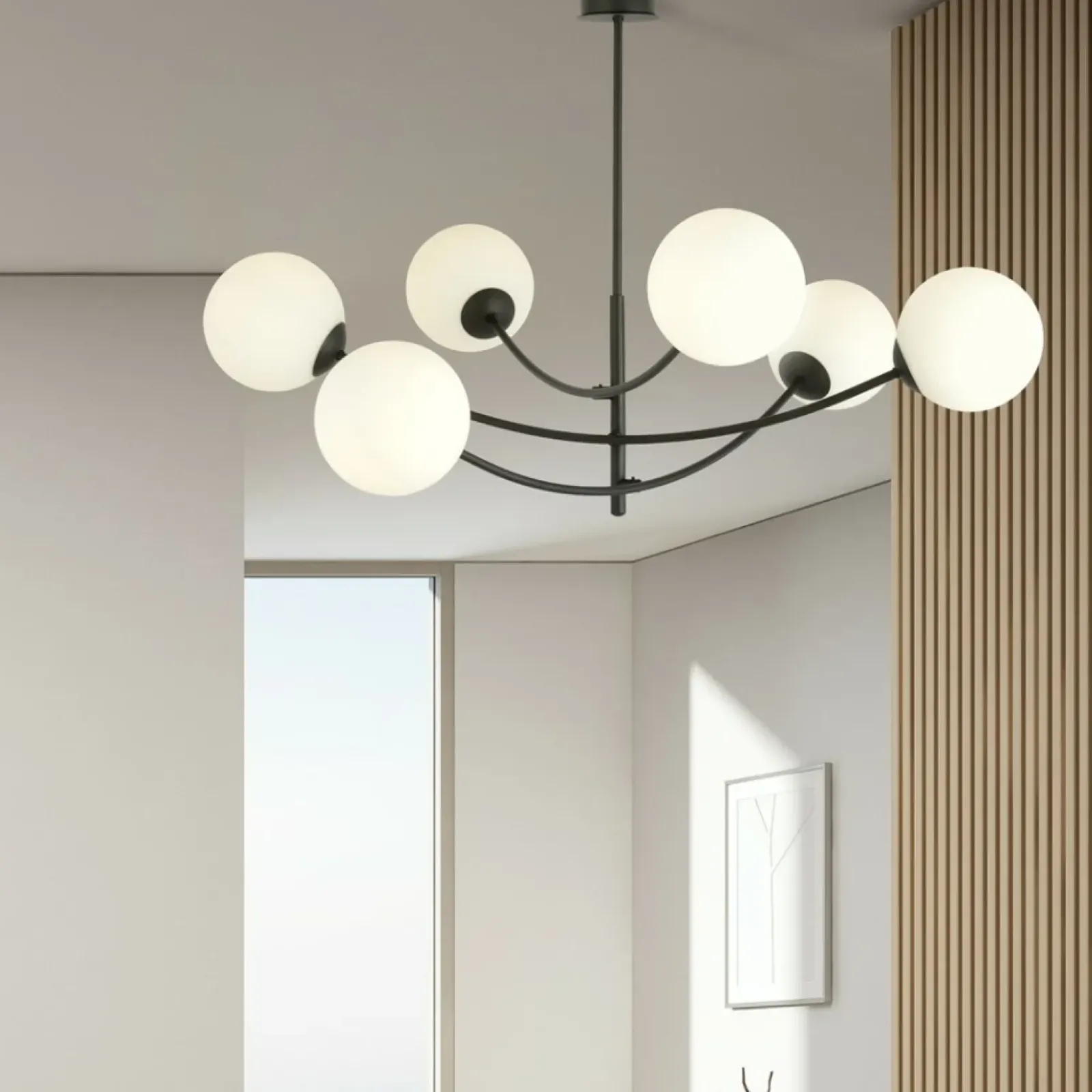 Sklep Kaja Lampa sufitowa o obłych kształtach, białe kule 1102/6 HUNTER | Kaja New