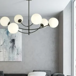 Sklep Kaja Lampa sufitowa o obłych kształtach, białe kule 1102/6 HUNTER | Kaja New