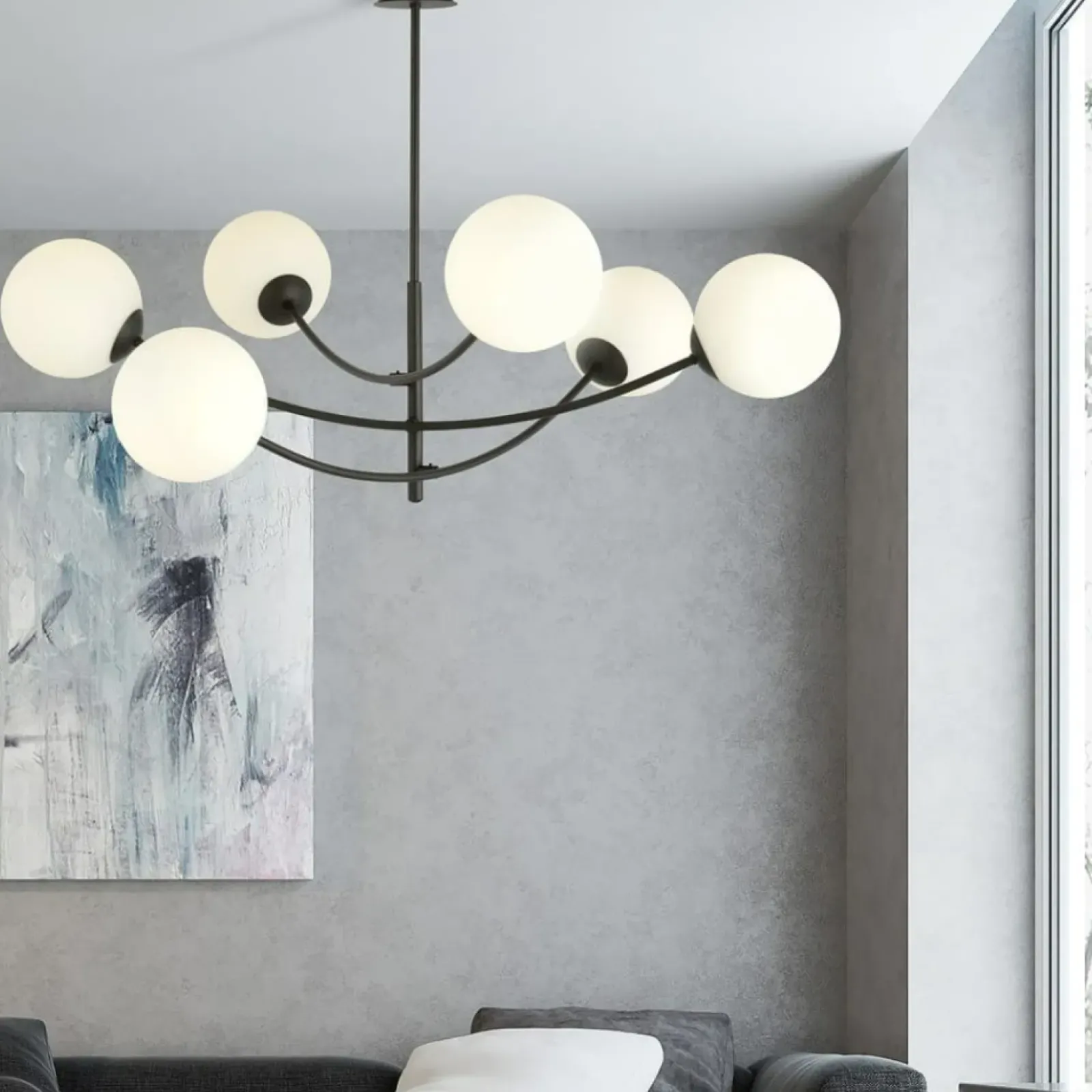 Sklep Kaja Lampa sufitowa o obłych kształtach, białe kule 1102/6 HUNTER | Kaja New