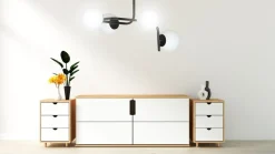 Sklep Kaja Lampa sufitowa o obłym kształcie, białe klosze 1030/4A KALF | Kaja Discount
