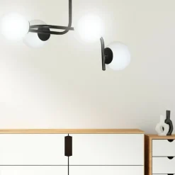 Sklep Kaja Lampa sufitowa o obłym kształcie, białe klosze 1030/4A KALF | Kaja Discount