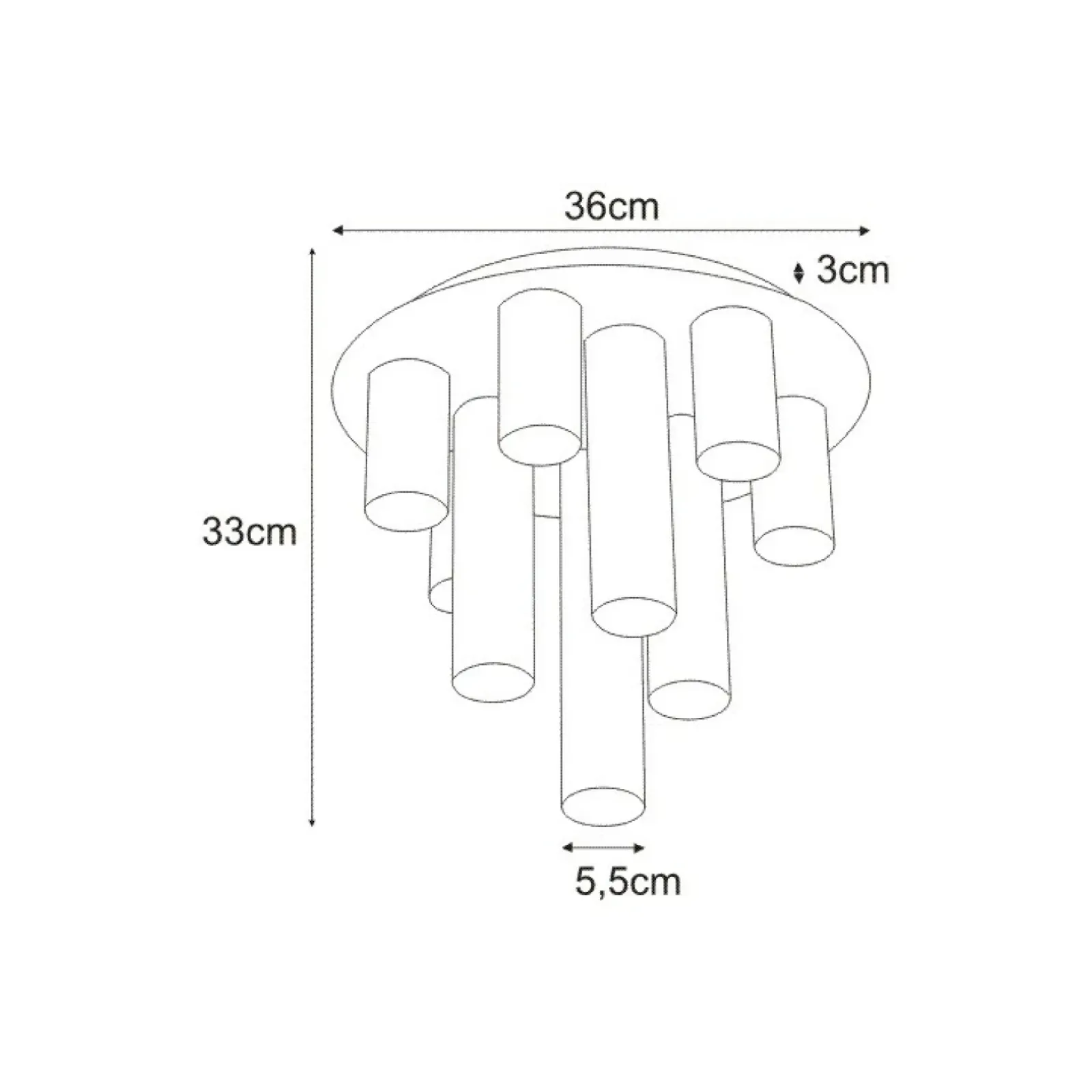 Sklep Kaja Lampa sufitowa plafon z kaskadą tub K-4402 MILE BLACK | Kaja czarny Cheap
