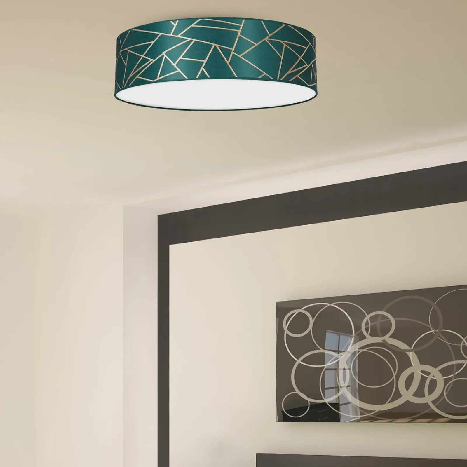 Sklep Kaja Lampa sufitowa, plafon złoto-zielone MLP7578 z serii ZIGGY | Kaja Oświetlenie* Plafony Klasyczne