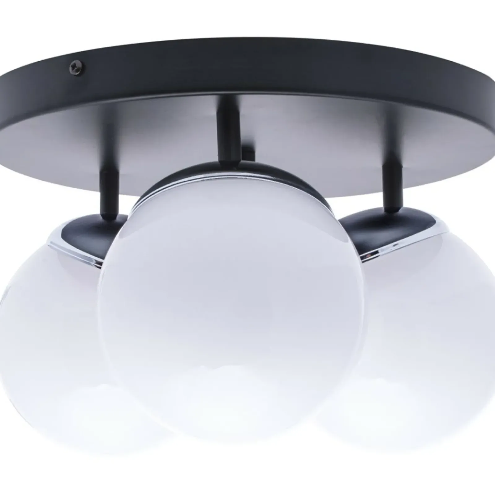 Sklep Kaja Lampa sufitowa, trzy klosze, czarna podstawa MLP8874 z serii SFERA | Kaja Oświet chrom Clearance