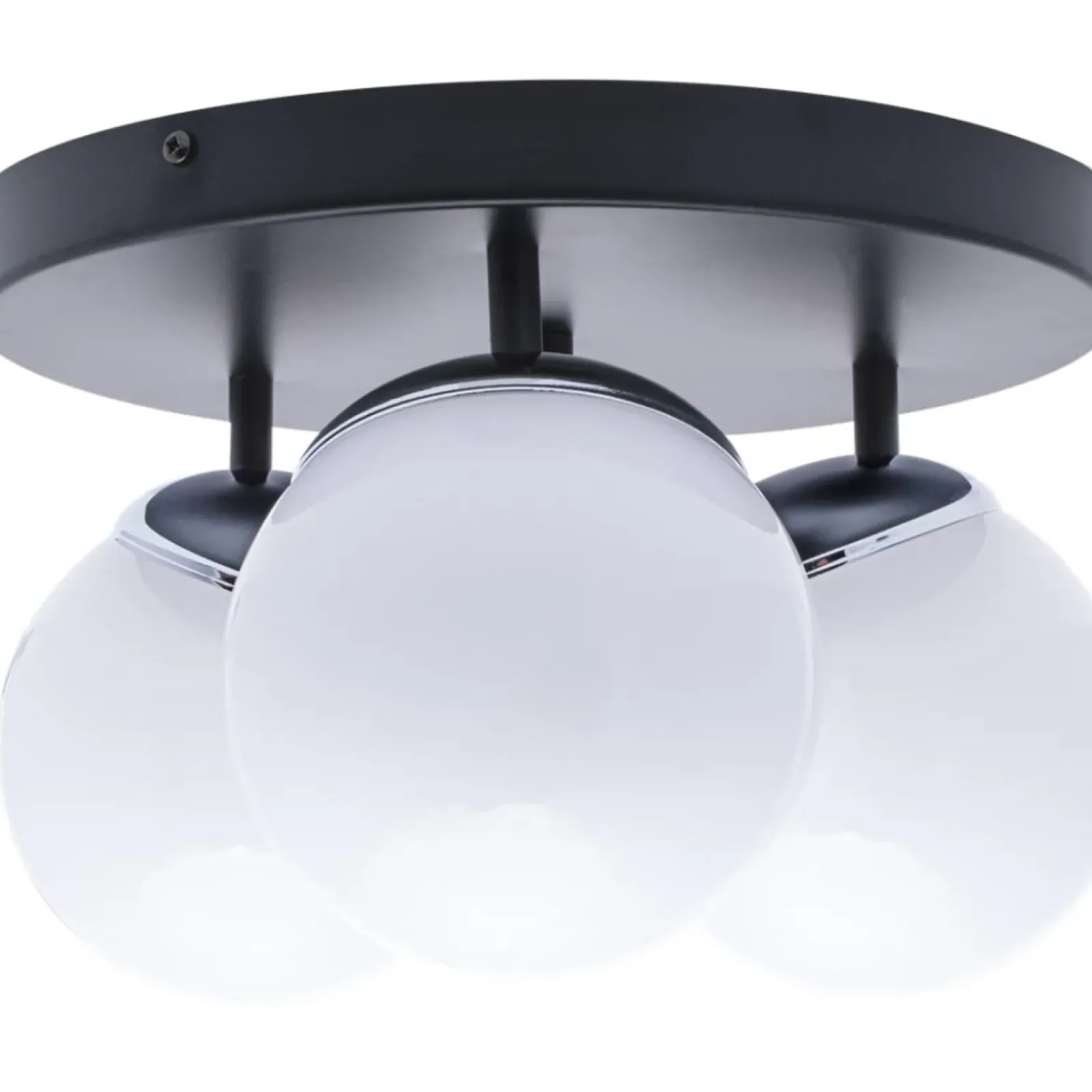 Sklep Kaja Lampa sufitowa, trzy klosze, czarna podstawa MLP8874 z serii SFERA | Kaja Oświet chrom Clearance