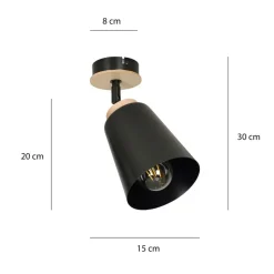 Sklep Kaja lampa sufitowa w kolorze czarnym i drewna 725/1 | Kaja Oświetlenie Discount