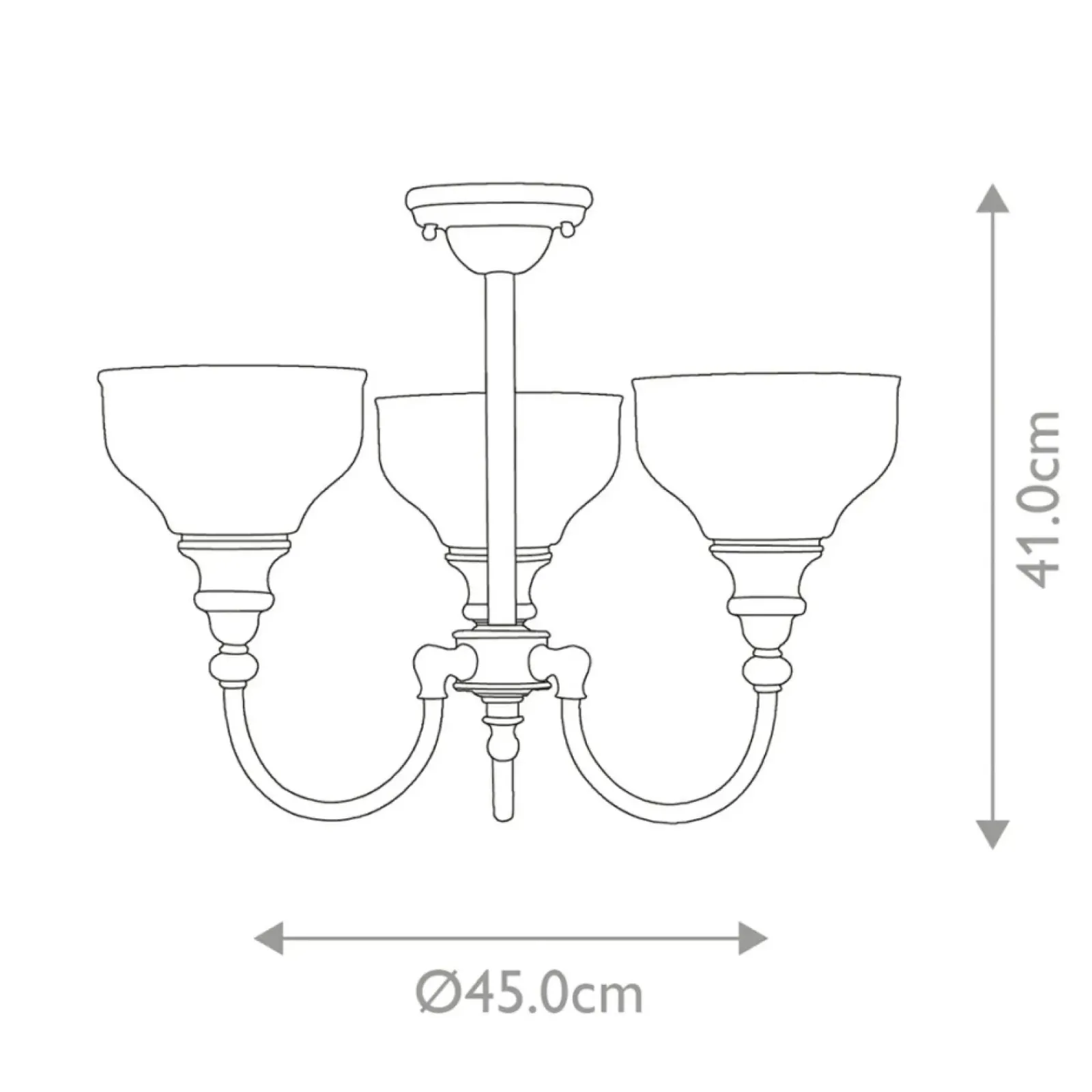 Sklep Kaja Lampa sufitowa w kolorze chromu BATH-CD3 z serii CHEADLE* Randole Tradycyjne