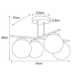 Sklep Kaja Lampa sufitowa w kolorze złota z czterema kloszami K-5413 z serii GRAND Best Sale