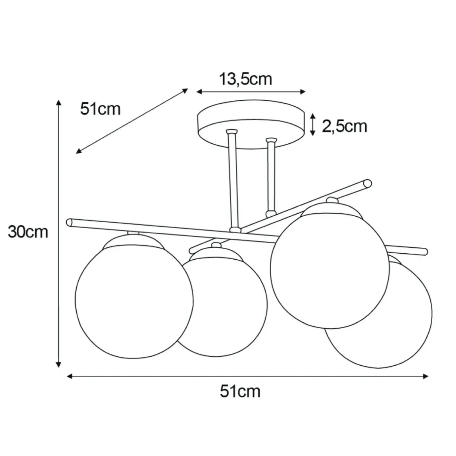 Sklep Kaja Lampa sufitowa w kolorze złota z czterema kloszami K-5413 z serii GRAND Best Sale