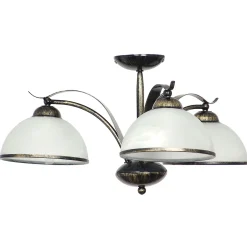 Sklep Kaja Lampa sufitowa w kolorze patyny, białe klosze LX 4037 KORFU | Kaja* Randole Tradycyjne